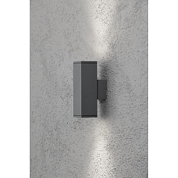 Outdoor wall luminaire MONZA, with double cone of light, 2x GU10 max. 35W, anthracite aluminium clear glass