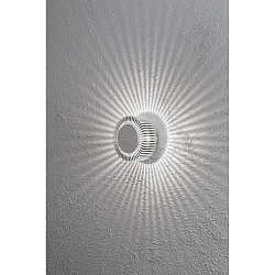 HighPower LED outdoor wall effect luminaire MONZA, � 15cm, 5W 3000K 335lm, massive aluminium