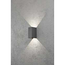 HighPower LED outdoor wall luminaire CREMONA, Up/Down, adjustable beam, 3W 3000K 460lm, anthracite / clear