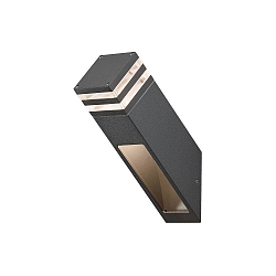 Outdoor HighPower LED wall luminaire MASSA, Up/Down/Side, angular, IP54, 8W 3000K 800lm, anthracite aluminium / clear acrylic