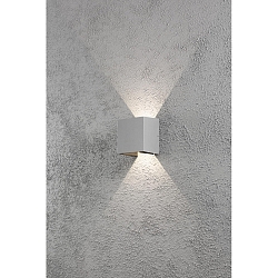 HighPower LED outdoor wall luminaire CREMONA, 3W 3000K 460lm, grey aluminium / clear acrylic, adjustable light outlet