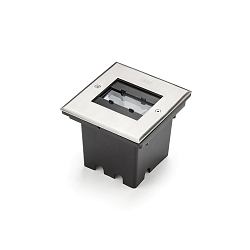 Outdoor HighPower LED in-ground spot, IP65, angular, 9W 3000K 900lm, adjustable light gate 0-120�, inox 304 / clear glass