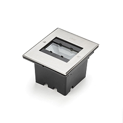 Vloerinbouwarmatuur hoekig, ingebouwde versie IP65, rvs, transparant 