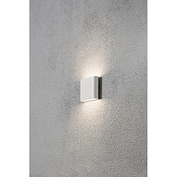 HighPower LED outdoor wall luminaire CHIERI SLIM, Up/Down, 2x3W 3000K 450lm, white aluminium / opal acrylic glass