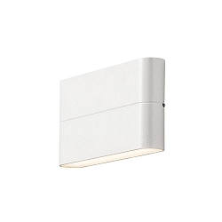 HighPower LED outdoor wall luminaire CHIERI WIDE, Up/Down, 2x6W 3000K 950lm, white aluminium / opal acrylic glass