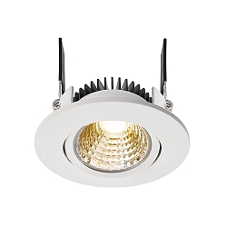 Recessed LED ceiling luminaire COB-68-24V-ROUND, voltage constant, 4.5W, 2700K, 45�, brushed silver