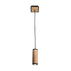 Pendant luminaire BOLIVIA 1, 1x GU10, oak natural, black