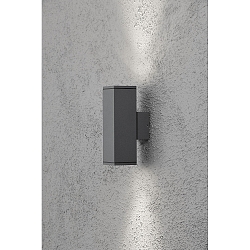 Outdoor wall luminaire MONZA, with double cone of light, 2x GU10 max. 35W, anthracite aluminium clear glass