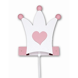 Wall luminaire Crown, white / pink
