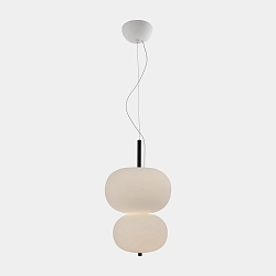 Pendelarmatuur ILARGI DOBLE LAMP LED IP20, hout donker dimbaar
