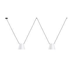 Pendelarmatuur ATTIC 2 2-vlams, conisch E27 IP20, wit