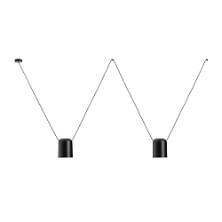 Pendelarmatuur ATTIC 2 2-vlams E27 IP20, zwart