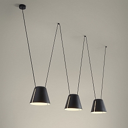 Pendelarmatuur ATTIC 3 3-vlams, conisch E27 IP20, zwart