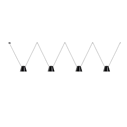 Pendelarmatuur ATTIC 4 4-vlams, conisch E27 IP20, zwart