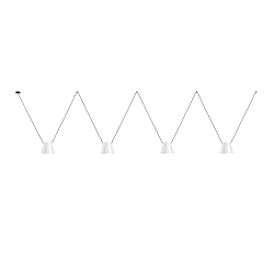 pendant luminaire ATTIC 4 4 flames, conical E27 IP20, white