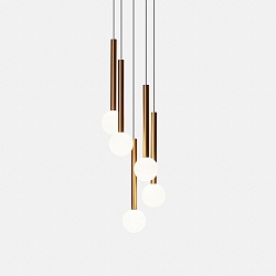 Pendelarmatuur CANDLE 5 BODIES LED IP20, goud dimbaar