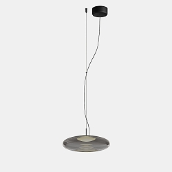 Pendelarmatuur PLAT SURFACE (LIGHT FOR LIFE) met lampenkap, CCT Switch, instelbaar, met diffuser IP20, zwart dimbaar