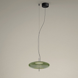 Pendelarmatuur PLAT RECESSED (PHASE) met lampenkap, CCT Switch, instelbaar, met diffuser IP20, zwart dimbaar