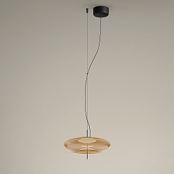 pendant luminaire PLAT RECESSED (DALI-2) with shade, CCT Switch, adjustable, with diffuser IP20, black dimmable
