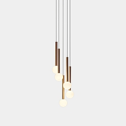 Pendelarmatuur CANDLE XS 5 BODIES LED IP20, zwart dimbaar