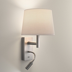 Wand- en plafondarmatuur METRICA SHADE EXTEND READER E27 IP20, scherm excl, nikkel