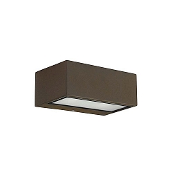 Wandarmatuur voor buitenshuis NEMESIS E27 - 9x22CM up down, groot E27 IP66, bruin dimbaar