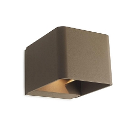 Wand- en plafondarmatuur WILSON SQUARE LED up down, instelbaar, on/off IP65, bruin 