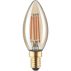 Filamentlamp kaarsvorm C35 GOLD schakelbaar C35 helder E14 4,5W 380lm 1800K 320� CRI 80-89 