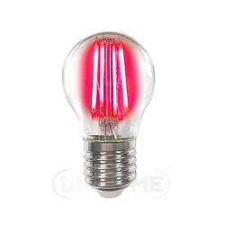 Decorative LED drop shape filament lamp P45, E27, 4W red / clear