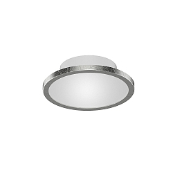 Plafondarmatuur AQUA DISK-1 / 147MM 1-vlams, CCT Switch, schakelbaar GX53 IP44, zilveren blad 