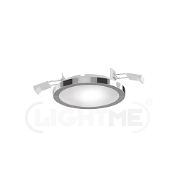 Recessed luminaire PLANO, 1-flame, IP44, � 11.2cm, CCT, incl. GX53 6W 2700K/4000K 500lm, chrome