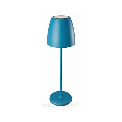 Tafellamp op batterijen TAVOLA up down, dimbaar IP54, petrol, wit mat dimbaar