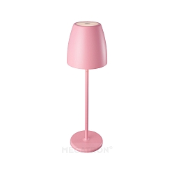Tafellamp op batterijen TAVOLA up down, dimbaar IP54, roze, wit mat dimbaar