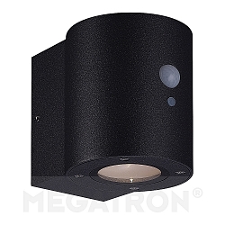 solar wall luminaire LOKY round, with sensor IP54, anthracite 
