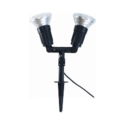 Lamp met grondpen CAPPI 2-vlams E27 IP44, zwart dimbaar