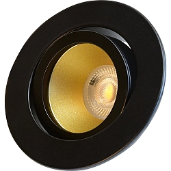 Plafondinbouwarmatuur DECOCLIC rond, draaibaar IP20, goud, zwart dimbaar