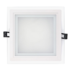 LED paneel LED GLAS PANEL 200Q DTW hoekig, Dim-To-Warm, dimbaar 14W 60 - 1150lm 2000 - 3000K 120� 120� CRI >80
