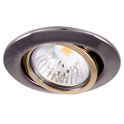 Recessed spot DOWNLIGHT D 3830, � 8.8cm, swiveling, black chrome / golden inner ring