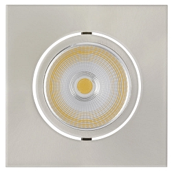 Recessed LED spot 5068Q ECO FLAT, square, 350mA, 8W 4000K 750lm 24�, swivelling, dimmable, brushed nickel
