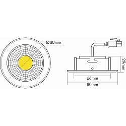 Downlight A 5068 T FLAT stijf IP44, nikkel geborsteld dimbaar