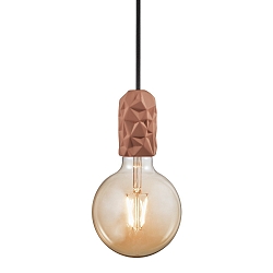 Pendelarmatuur HANG E27 IP20, mat, zwart, terracotta 
