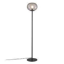 Floor lamp ALTON, E27, IP20, black, glass smoky