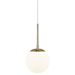 Pendelarmatuur GRANT 15 E14 IP20, glanzend, messing, opaalwit, wit 