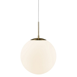 Pendelarmatuur GRANT 35 E27 IP20, glanzend, messing, opaalwit, wit 