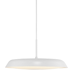 Pendelarmatuur PISO plat, rond, Dim-To-Warm IP20, wit, wit mat dimbaar