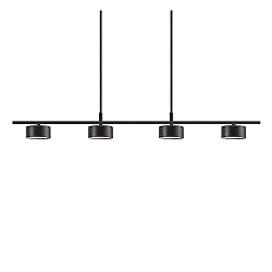 LED Pendant luminaire CLYDE bar, 4 flames, 4x 5W, 2700K, 4x 350lm, IP20, 3-Step MOODMAKER, black