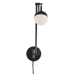 Wandarmatuur CONTINA G9 IP20, opaalwit, zwart, zwart glanzend 