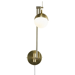 Wandarmatuur CONTINA G9 IP20, glanzend, messing, opaalwit, wit 