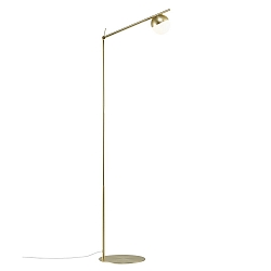 Floor lamp CONTINA, G9, IP20, glass opal white, brass