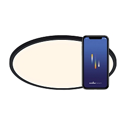 Plafondarmatuur OJA SMART 60 Tunable White, Bluetooth aanstuurbaar IP20, zwart mat dimbaar